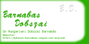 barnabas dobszai business card